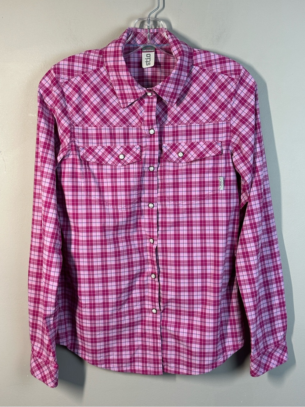 Stio Eddy Pearl Snap Long Sleeve Bloom Ping Check Shirt Size S Western Rodeo